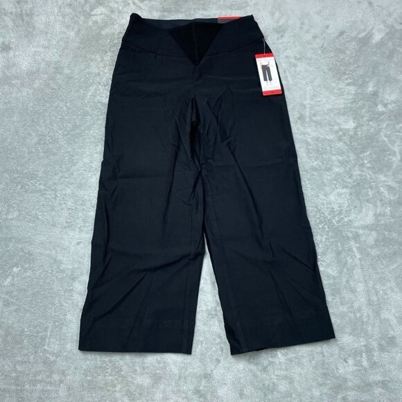 S.C. & Co. Black Wide Leg Pants With Tummy Control Size M 25" Inseam d0434 - Picture 3 of 8